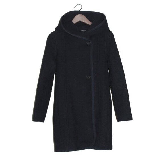 ARITZIA Wilfred Belted/Hooded Borda Coat with Wool & Cashmere, Black - Size XXS - Picture 12 of 16